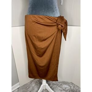 Kate Kasin NWT Womens Brown Side Tie Skirt Sz XL